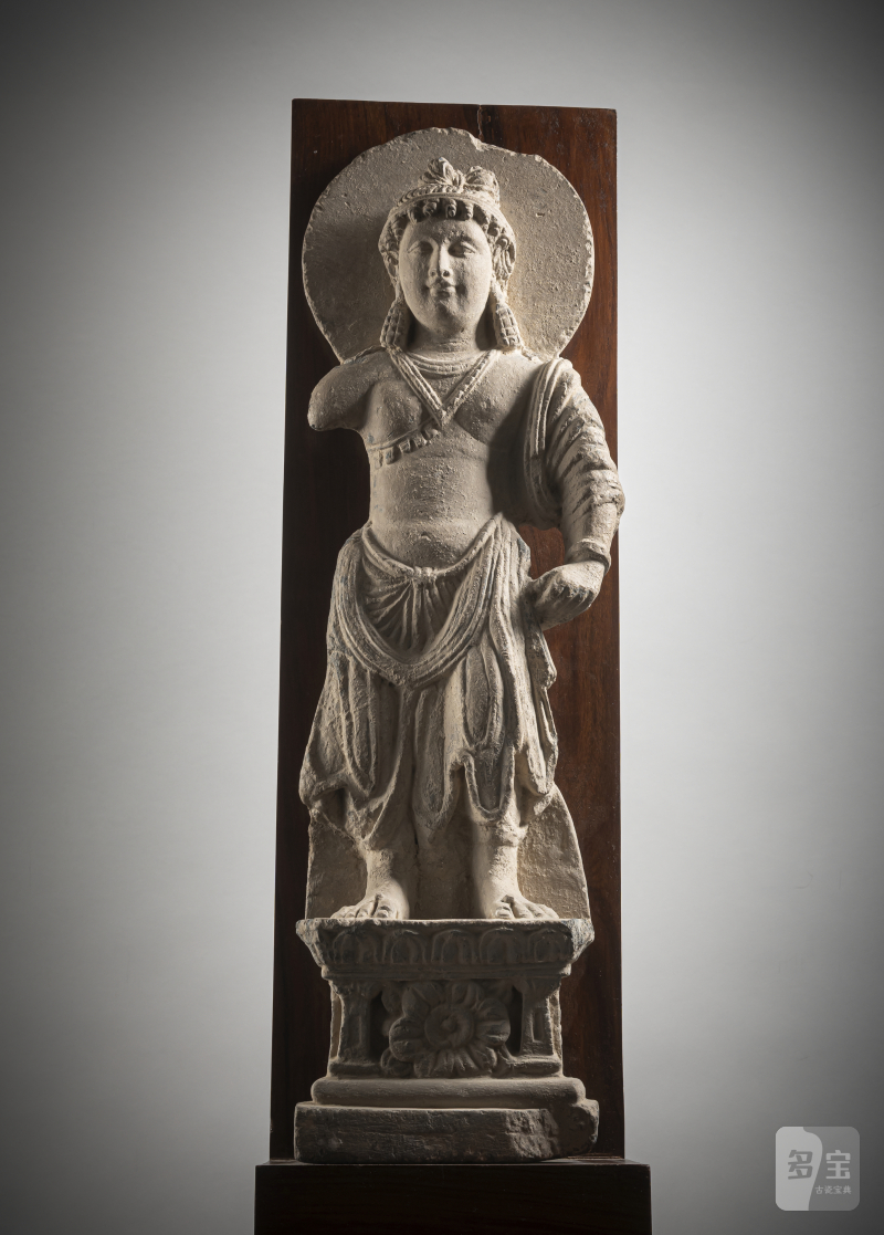 A FINE GREY SCHIST FIGURE OF A BODHISATTVA